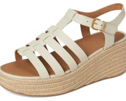 Women FitFlop PLATFFORMS Espadrille Leather Fisherman Wedge Sandals