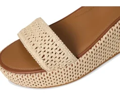 FitFlop Platfforms Woven Wedge Ankle-Strap Sandals Deep Tan/Ivory