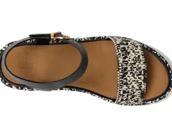 Women FitFlop Platfforms Woven Wedge Ankle-Strap Sandals