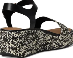 Women FitFlop Platfforms Woven Wedge Ankle-Strap Sandals