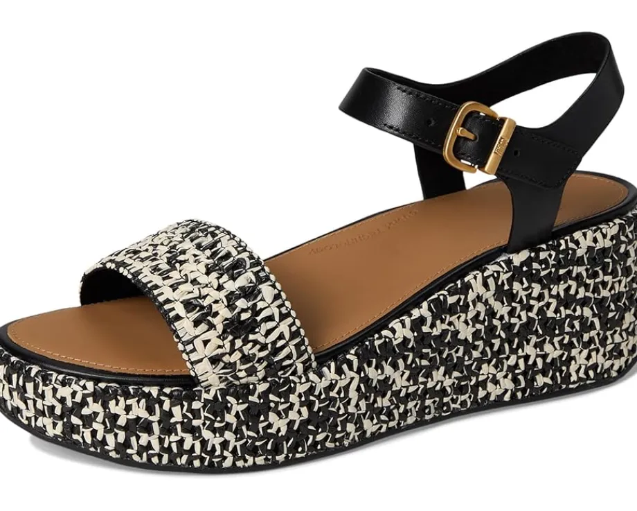 Women FitFlop Platfforms Woven Wedge Ankle-Strap Sandals