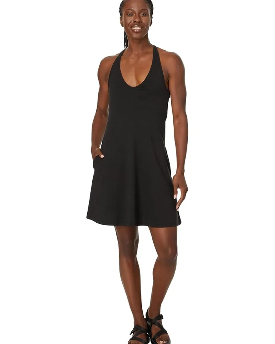 Toad&Co Plumeria Halter Sleeveless Dress Black Best