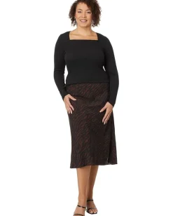 Madewell Plus Angled Neckline Long-Sleeve Top True Black Discount