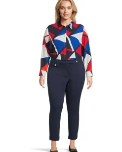 Women Lauren Ralph Lauren Plus Size Classic Fit Print Crepe Shirt