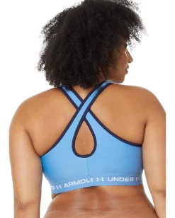 Under Armour Plus Size Crossback Mid Impact Bra Horizon Blue/Midnight Navy/White Hot