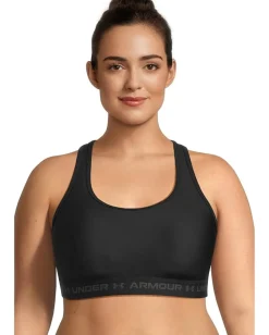 Under Armour Plus Size Crossback Mid Impact Bra Black/Black/Jet Gray Outlet