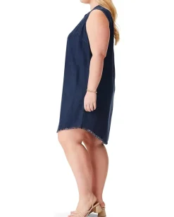 NIC+ZOE Plus Size Denim Dress Dark Wash Clearance