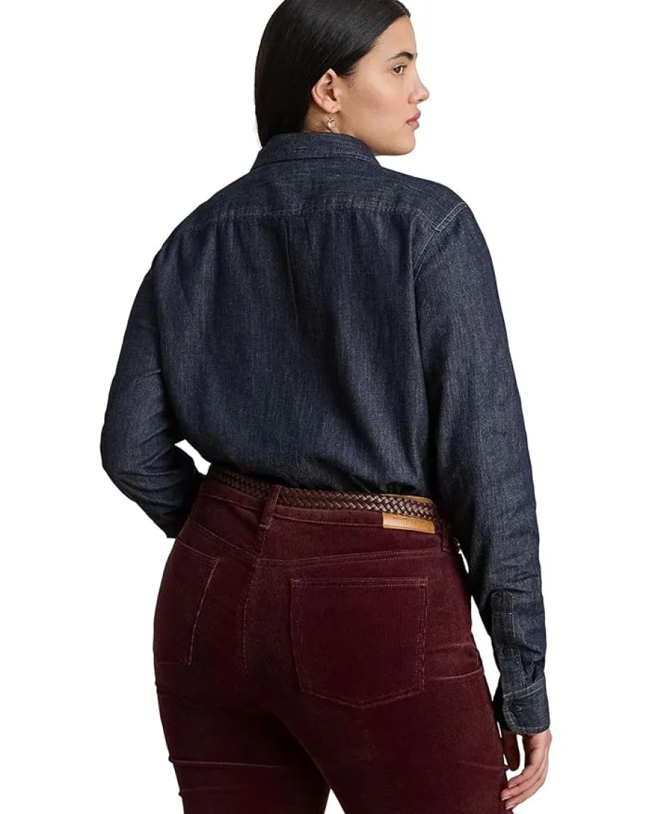 Women Lauren Ralph Lauren Plus Size Denim Shirt