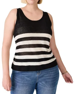 Women NIC+ZOE Plus Size Featherweight Striped Tank