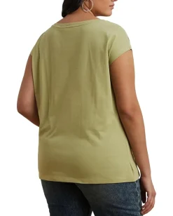 Lauren Ralph Lauren Plus Size Grieta Short Sleeve T-Shirt Light Olive Online