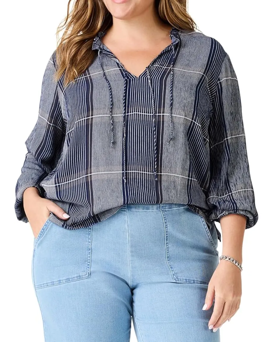 Women NIC+ZOE Plus Size Line It Up Top