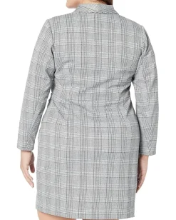 Women Donna Morgan Plus Size Metallic Plaid Blazer Dress