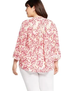 NYDJ Plus Size Pintuck Blouse Summer Wind Best
