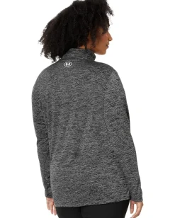Under Armour Plus Size Tech 1/4 Zip Twist Black/White Sale