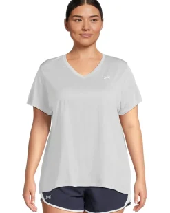Women Under Armour Plus Size Tech Short Sleeve V-Neck Twist