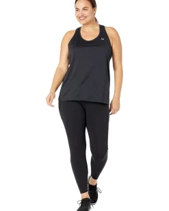Under Armour Plus Size Tech Solid Tank Black/Metallic Silver New