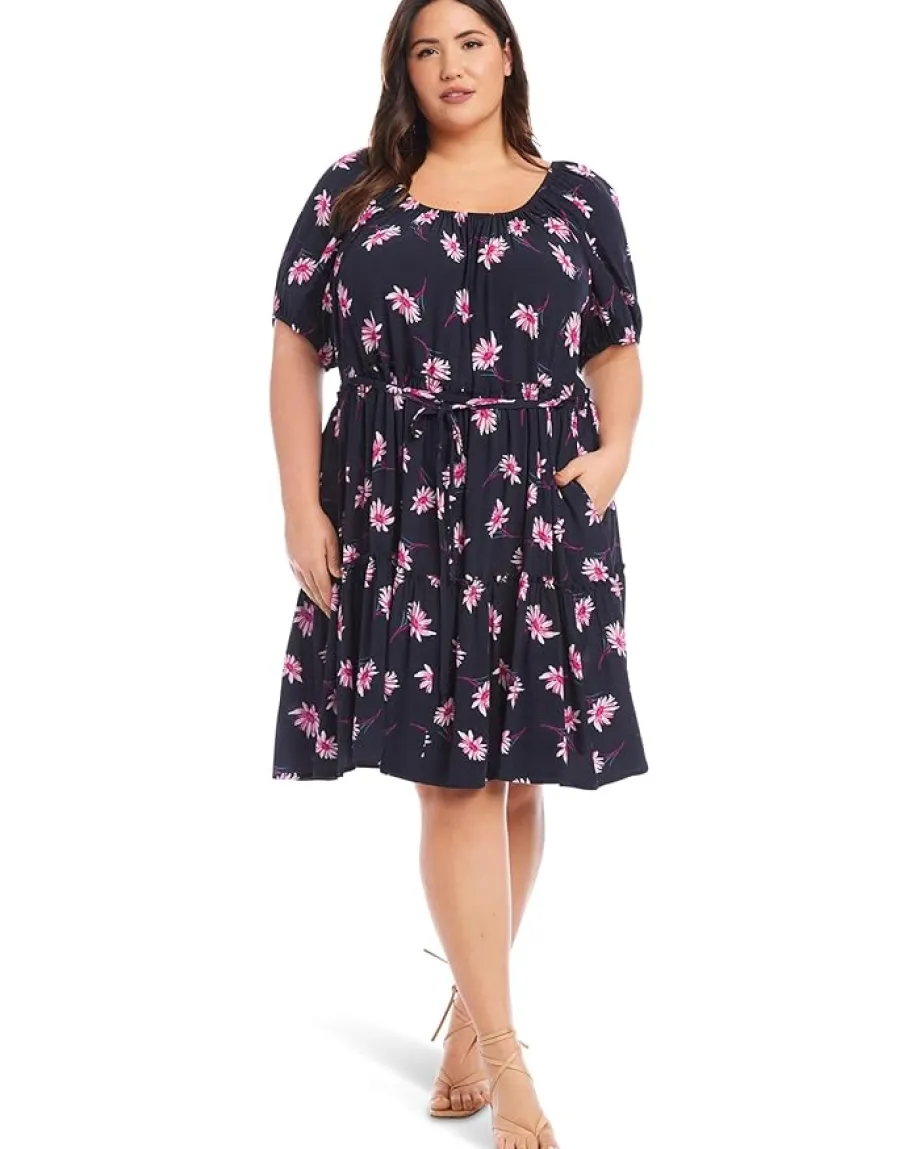 Karen Kane Plus Size Tiered Short Dress Daisy