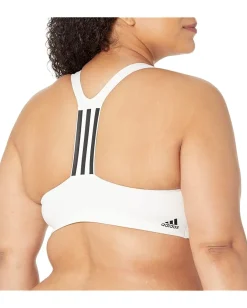 adidas Plus Size Training Medium Support Better 3-Stripes Bra White Discount