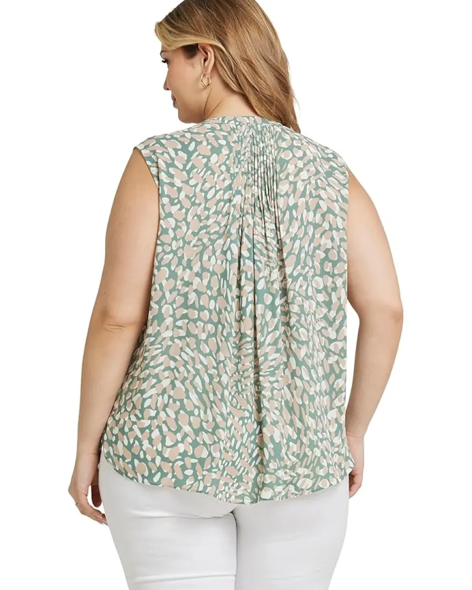 Women NYDJ Plus Sleeveless Pintuck Blouse