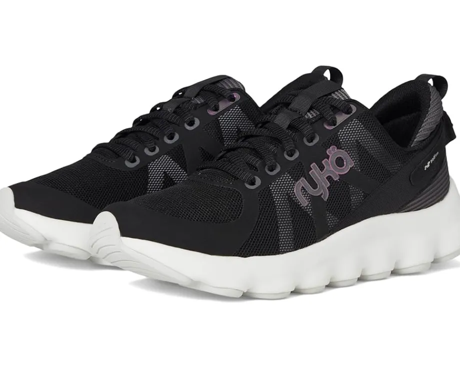 Ryka Podflow Walking Shoes Black Mesh Fabric Best
