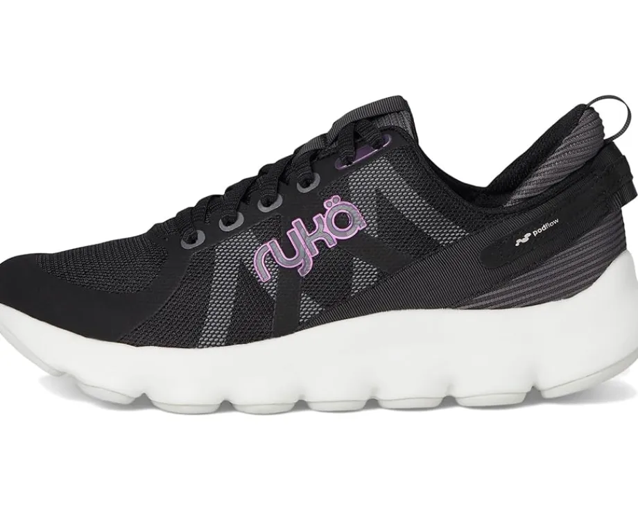 Ryka Podflow Walking Shoes Black Mesh Fabric Best