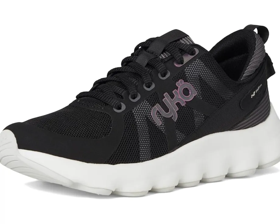 Ryka Podflow Walking Shoes Black Mesh Fabric Best