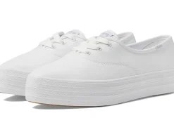 Keds Point Lace Up White Leather New