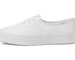 Keds Point Lace Up White Leather New