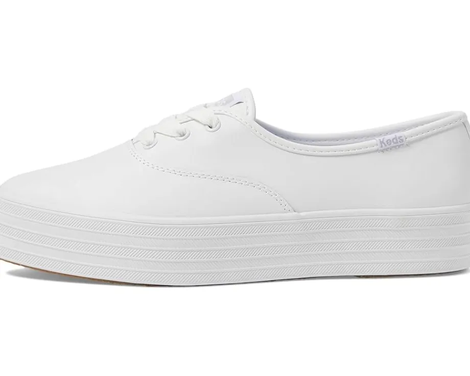 Keds Point Lace Up White Leather New