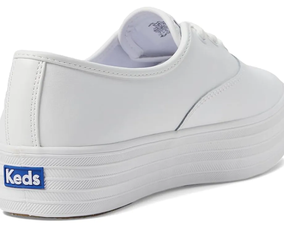 Keds Point Lace Up White Leather New