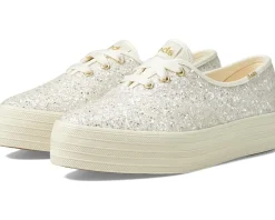 Keds Point Lace Up Cream Glitter Hot