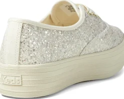Keds Point Lace Up Cream Glitter Hot
