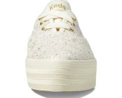 Keds Point Lace Up Cream Glitter Hot