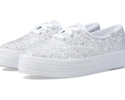 Keds Point Lace Up White Glitter Best