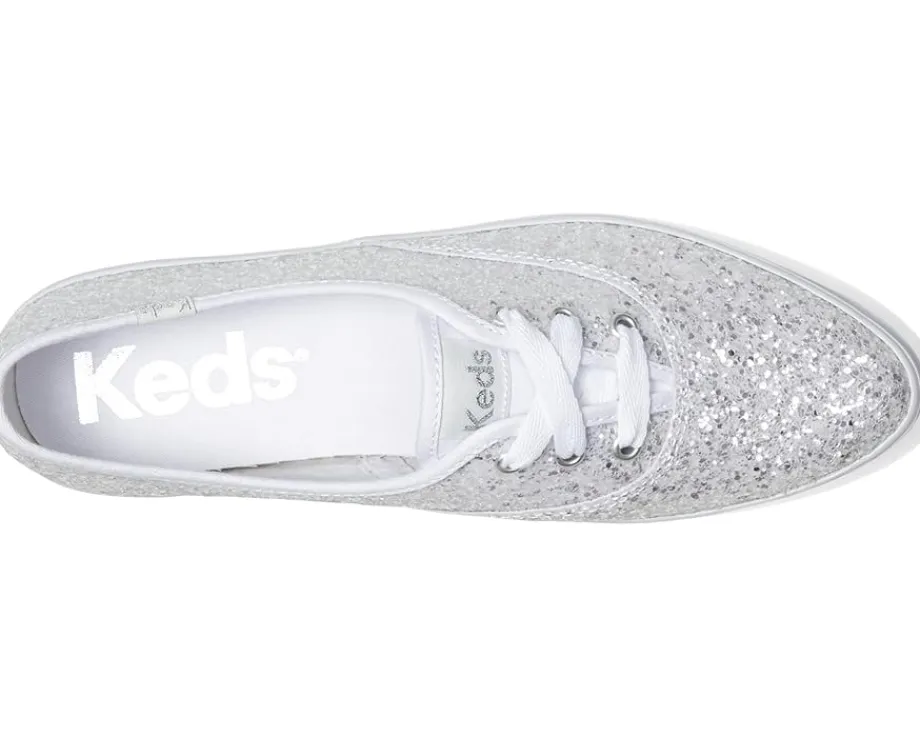 Keds Point Lace Up White Glitter Best