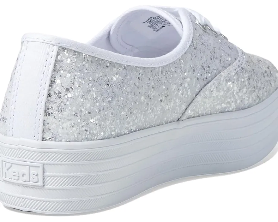 Keds Point Lace Up White Glitter Best