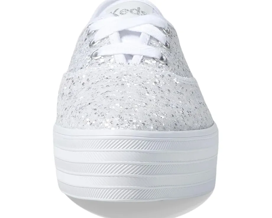 Keds Point Lace Up White Glitter Best