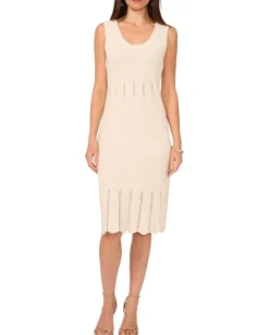 Vince Camuto Pointelle Tank Dress With Scallop Edge Birch Outlet