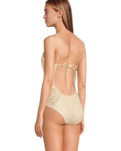 Women BECCA Polished Crochet Plunge One Piece