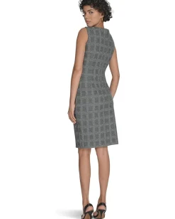 Calvin Klein Ponte Starburst Sheath Black/Grey/Cream Hot