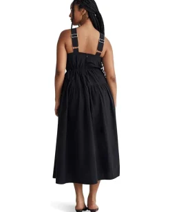 Women Madewell Poplin Halter Tiered Midi Dress