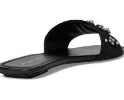 Stuart Weitzman POPPY SLIDE Black/Silver Shade/Gray New