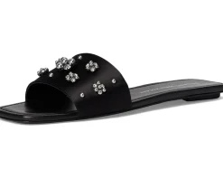 Stuart Weitzman POPPY SLIDE Black/Silver Shade/Gray New