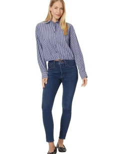 Women KUT from the Kloth Presley - Crop Button Down L/S With Elastic Hem