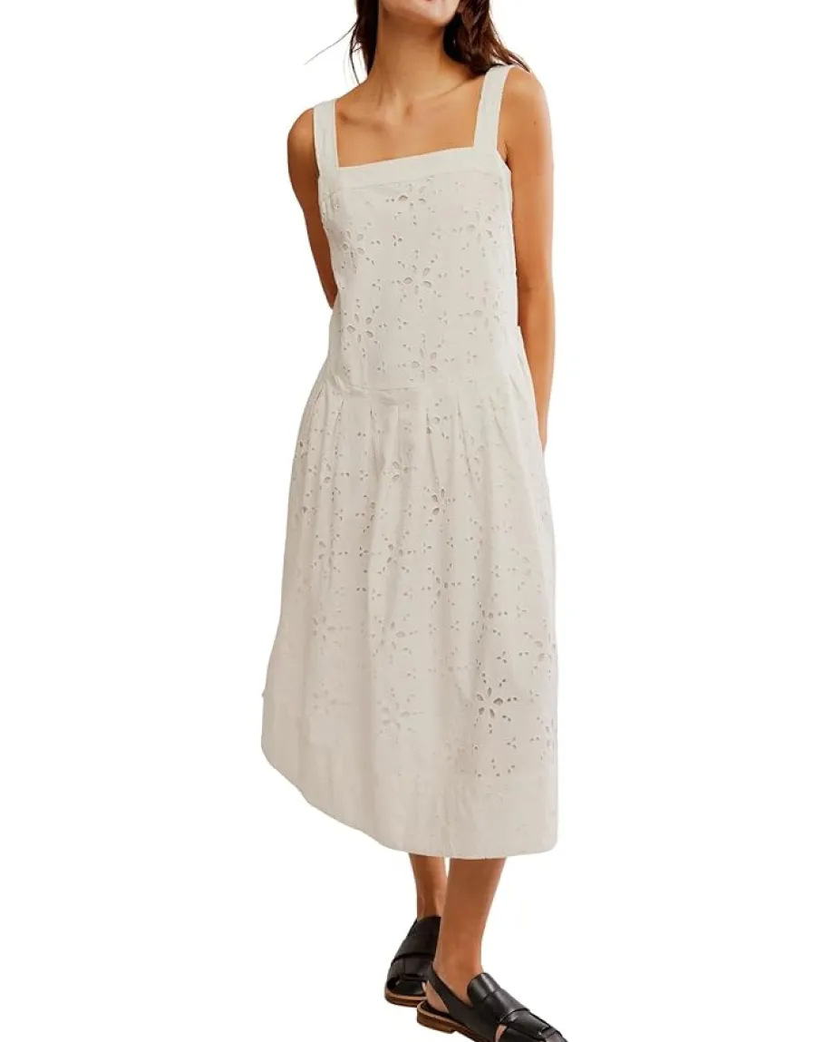 Free People Primavera Eyelet Midi White