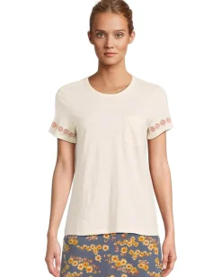 Women Toad&Co Primo Short Sleeve Crew Embroidered