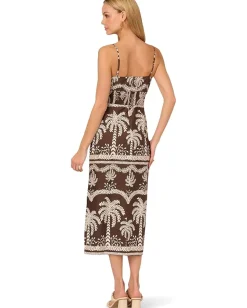 Adrianna Papell Printed Maxi Dress Brown/Ivory Outlet