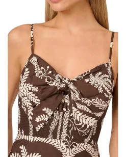 Adrianna Papell Printed Maxi Dress Brown/Ivory Outlet