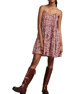 Lucky Brand Printed Pintuck Bodice Mini Wild Ginger Multi Best