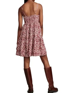 Lucky Brand Printed Pintuck Bodice Mini Wild Ginger Multi Best